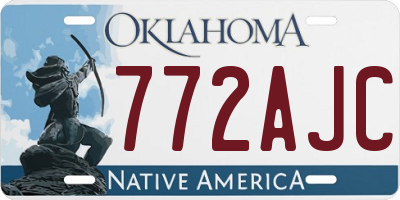 OK license plate 772AJC
