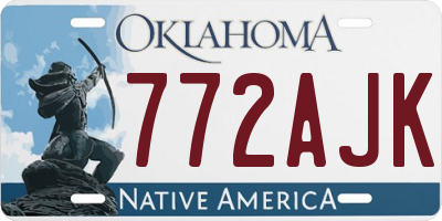 OK license plate 772AJK