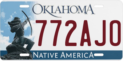 OK license plate 772AJO