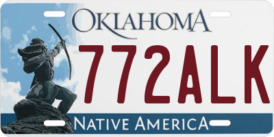 OK license plate 772ALK