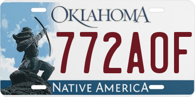 OK license plate 772AOF