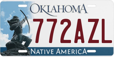 OK license plate 772AZL
