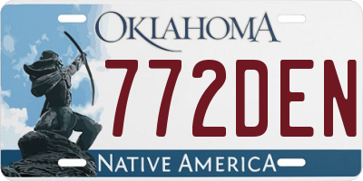 OK license plate 772DEN
