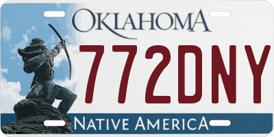 OK license plate 772DNY