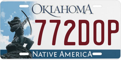 OK license plate 772DOP