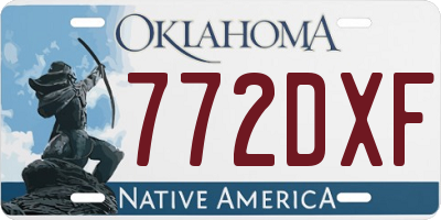 OK license plate 772DXF