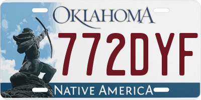 OK license plate 772DYF