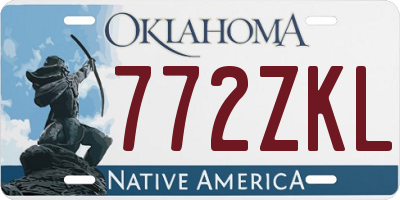 OK license plate 772ZKL