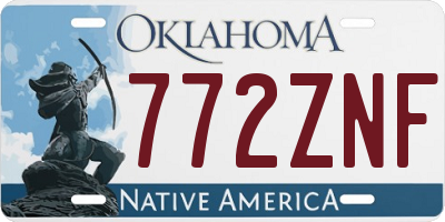 OK license plate 772ZNF
