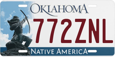 OK license plate 772ZNL