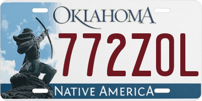OK license plate 772ZOL