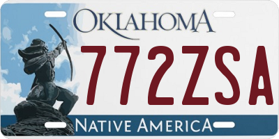 OK license plate 772ZSA