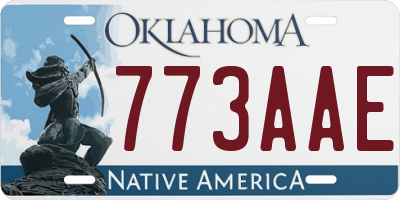 OK license plate 773AAE