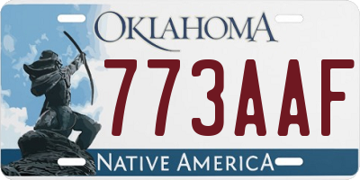 OK license plate 773AAF