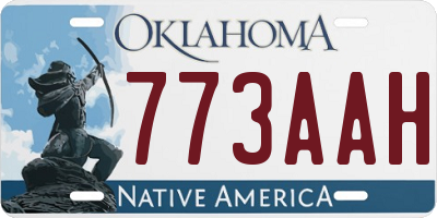 OK license plate 773AAH