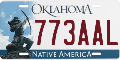 OK license plate 773AAL