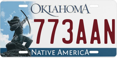 OK license plate 773AAN