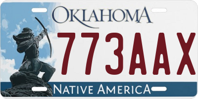 OK license plate 773AAX