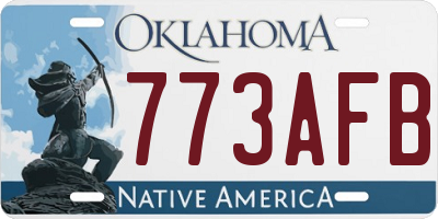 OK license plate 773AFB