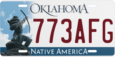 OK license plate 773AFG