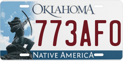 OK license plate 773AFO