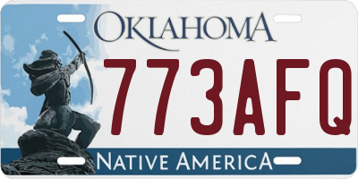 OK license plate 773AFQ