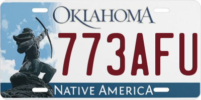 OK license plate 773AFU