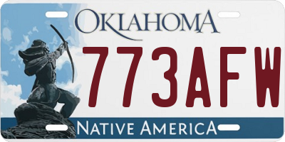 OK license plate 773AFW