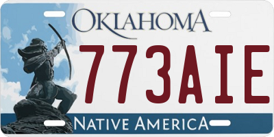 OK license plate 773AIE