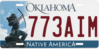 OK license plate 773AIM