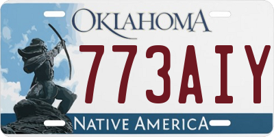 OK license plate 773AIY