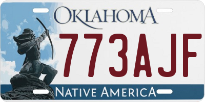OK license plate 773AJF