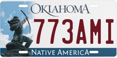 OK license plate 773AMI
