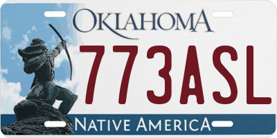 OK license plate 773ASL