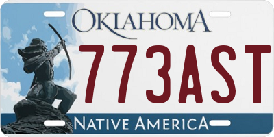 OK license plate 773AST