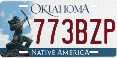 OK license plate 773BZP
