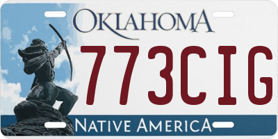 OK license plate 773CIG