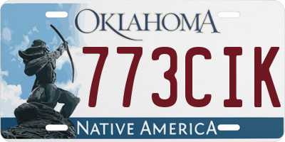 OK license plate 773CIK