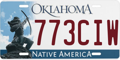 OK license plate 773CIW