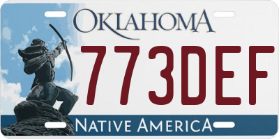OK license plate 773DEF