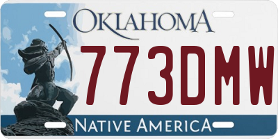 OK license plate 773DMW
