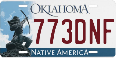 OK license plate 773DNF