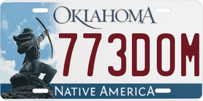 OK license plate 773DOM