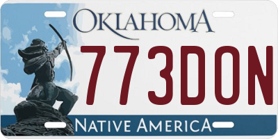 OK license plate 773DON