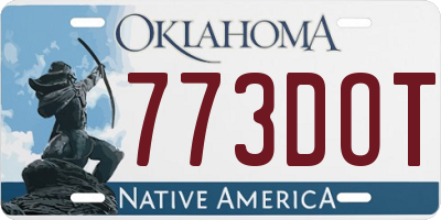 OK license plate 773DOT