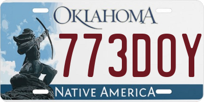 OK license plate 773DOY