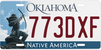 OK license plate 773DXF