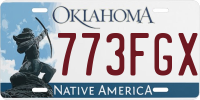 OK license plate 773FGX