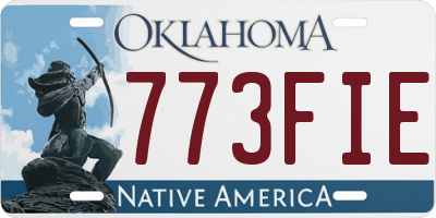 OK license plate 773FIE