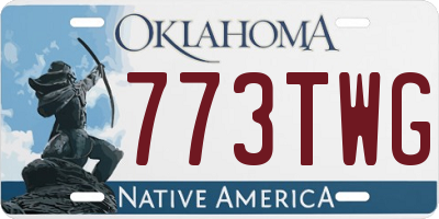 OK license plate 773TWG